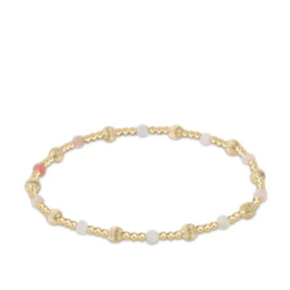 NWT Enewton Dignity Sincerity Pattern 4mm Bead Bracelet Pink Opal